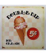 Double Dip Double Scoop Ice Cream Metal Sign - £15.69 GBP