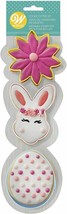 Wilton Easter Flower Bunny Egg Metal Cookie Cutter Set 3 pc - £5.10 GBP