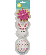 Wilton Easter Flower Bunny Egg Metal Cookie Cutter Set 3 pc - £5.21 GBP