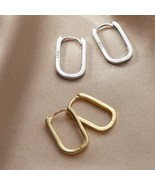 Hoop Rectangular Earrings, Gold/Silver Geometric Hoop Earrings - £11.79 GBP