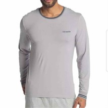 Ted Baker Mens T-Shirt Gray XL Pullover Long Sleeves Cotton Casual Crew Neck - £34.98 GBP