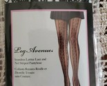 Leg Avenue Brand ~ Seamless Lattice Lace &amp; Net Stripe Pantyhose ~ One Si... - £12.14 GBP