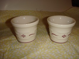 Longaberger Pottery Red Set Of 2 Votive Candle Holders - $22.99
