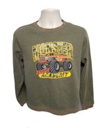 Monster Truck Academy Boys Green XL 14/16 Sweatshirt - £23.32 GBP