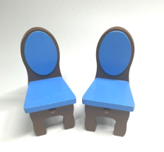 KidCraft Dollhouse 2 Chair SET Wood Furniture Modern Blue Kid Craft Doll House - $9.99