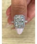 5.35 Carat Radiant Shape F/VVS2 Lab Grown Diamond Engagement Ring 14k Wh... - €2.377,65 EUR