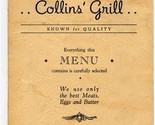 Collins Grill Menu Waukegan Illinois Meadow Gold Dairy Products 1940&#39;s - $47.52