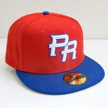 New Era Puerto Rico Men&#39;s Fitted Cap Hat 59fifty 7 5/8 Red Limited Edition WBC - £71.19 GBP