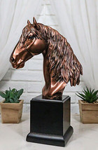 Rustic Western Country Horse Head Bust Figurine In Bronze Electroplated ... - $83.99
