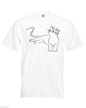 Mens T-Shirt Cute Relaxing Cat, Funny Kitty TShirt, Relaxed Kitten Shirt - £19.37 GBP