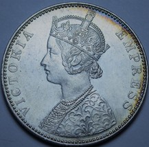 Incredible Rare Gem Unc India 1893-B Silver Rupee~Queen Victoria~Free Sh... - £164.49 GBP