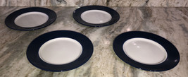 Set of 4 Royal Norfolk 7.5&quot; Blue/White Snack Salad Dessert Appetizer Plates-NEW - £26.21 GBP