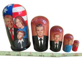 Donald Trump and Family Nesting Doll 5-pc Set/Wood/4.5&quot; Tall/Russia/NEW! - £14.56 GBP