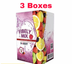 3X DONUTT Fibely Mix Fiber Detox Drink Mixed Berry Flavor Supplement Healthy - £62.69 GBP