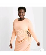 Women&#39;s Long Sleeve Side Cut Out Knit Midi Dress 1X - Future Collective ... - $10.40