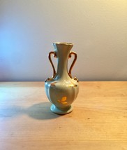 Vintage 50s DePere MCM small green/gold bud vase with handles - £11.99 GBP
