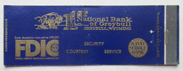 1st National Bank of Greybull - Wyoming 20 Strike Full-Length Matchbook Cover WY - £1.37 GBP