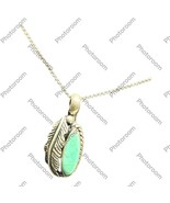 Navajo Necklace 925 Silver Natural Kingman Turquoise - $237.33 CAD