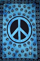 Traditional Jaipur Tie Dye Peace Symbol Wall Art Posters, Cotton Wall Decor, Boh - $11.99