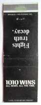 1010 WINS - All News New York Radio Station 20 Strike Matchbook Cover Ma... - £1.39 GBP