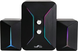 beFree Gaming 2.1 Computer Desk Shelf Mini Speaker Subwoofer System w LED Lights - £34.11 GBP