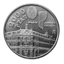 2000 Pesetas - Juan Carlos I IMF Meeting - $28.72