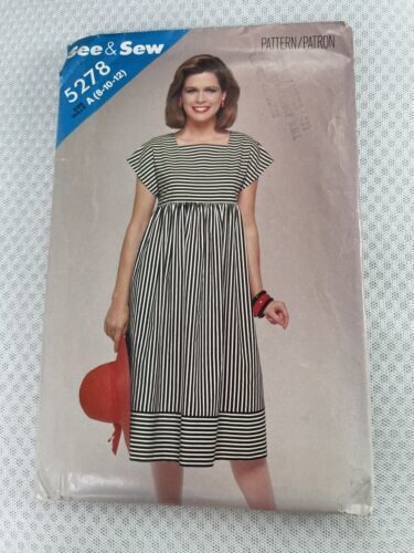 Vintage See & Sew Sewing Pattern 5278 Size A 8-10-12 Butterick Dress Uncut - $11.30