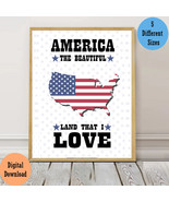 America the Beautiful-Land that I love-4th of July-Printable Wall Art - £0.19 GBP