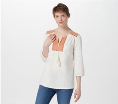 Haute Hippie TribeTunic Top with Studded Suede Detail (Antique, Medium) A395840 - $18.70