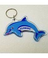 Keychain Dolphin Florida Acrylic Blue White Water Vintage  - $12.30