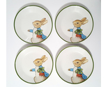 NEW Pottery Barn Set of 4 Beatrix Potter Peter Rabbit Bunny Stoneware Ap... - £63.20 GBP