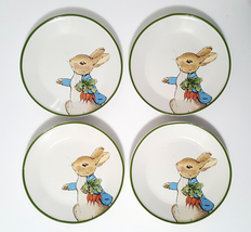 NEW Pottery Barn Set of 4 Beatrix Potter Peter Rabbit Bunny Stoneware Appetizer  - $79.99