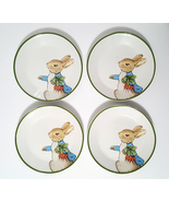 NEW Pottery Barn Set of 4 Beatrix Potter Peter Rabbit Bunny Stoneware Ap... - £62.94 GBP
