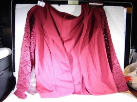 Unbranded Size Medium Open Front Shirt Burgundy Polyester 90%/Spandex 10%  - £15.04 GBP