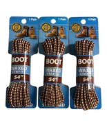 Shoe Gear Waxed 54” Round Boot Laces Brown Stay-Ty 3 Pair - $8.41