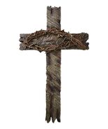 Rustic Western Faux Distressed Wood Crown Of Thorns Ichthys Fish Wall Cross - €25,73 EUR