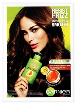 Garnier Fructis Sleek &amp; Shine Brunette Model 2014 Full-Page Print Magazine Ad - £7.61 GBP