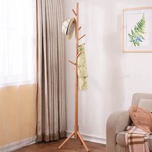 Coat Rack Freestanding Wood Coat Rack Stand Adjustable Coat Tree Freesta... - £31.24 GBP