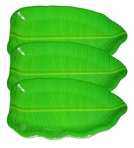 New Banana Leaf Shape Platter Plate ( Green , Pack Of 3 ) Best Quality Free Ship - £20.56 GBP