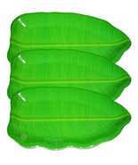New Banana Leaf Shape Platter Plate ( Green , Pack of 3 ) BEST QUALITY F... - £20.15 GBP