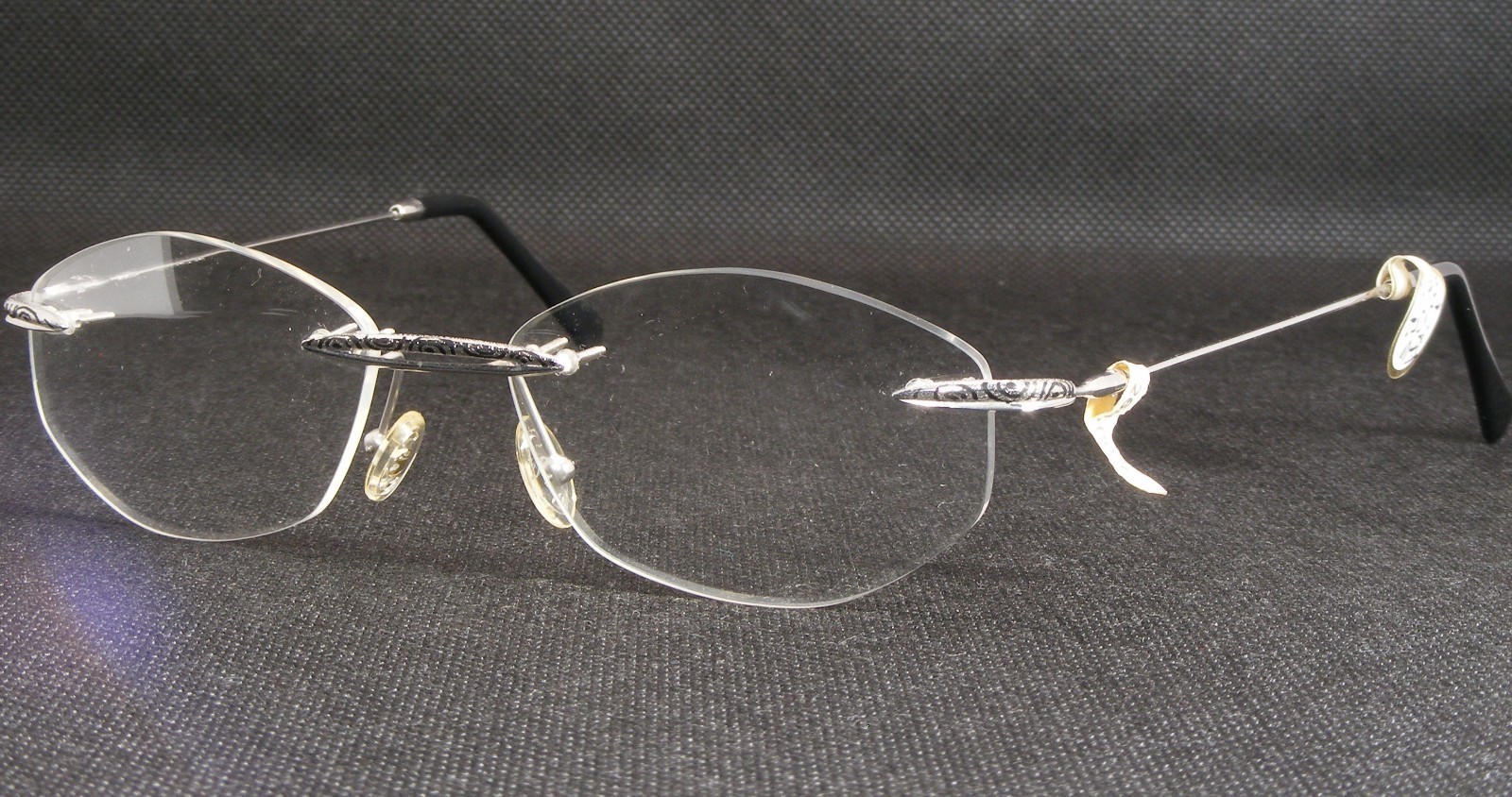 Vintage Vidi Vici Silber / Schwarz Einzigartig Luxus Selten Brille 52-20... - $234.62