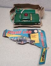 1950's Linemar Tin Battery Police Car w/ Red Light Vintage Toys Toy Made... - $149.89