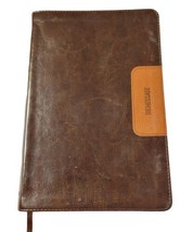 The Message Bible Eugene H. Peterson 2010 Slimline NavPress Brown Leathe... - £19.65 GBP