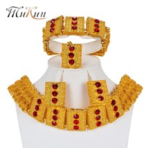MUKUN Turkey jewelry Big Nigeria Women Jewelry Sets Dubai Gold color jewelry set - £27.28 GBP
