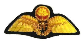 BANGLADESH AIR FORCE PILOT GOLD BULLION WIRE WING  EXCELLENT QUALITY CP ... - $17.50