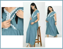 Attractive Pregnant / Maternity Women Kurti Gown Suit Easy baby Feeding ... - £27.80 GBP