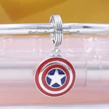 Marvel Avengers Captain America Shield Dangle Charm 925 Silver  - £13.18 GBP