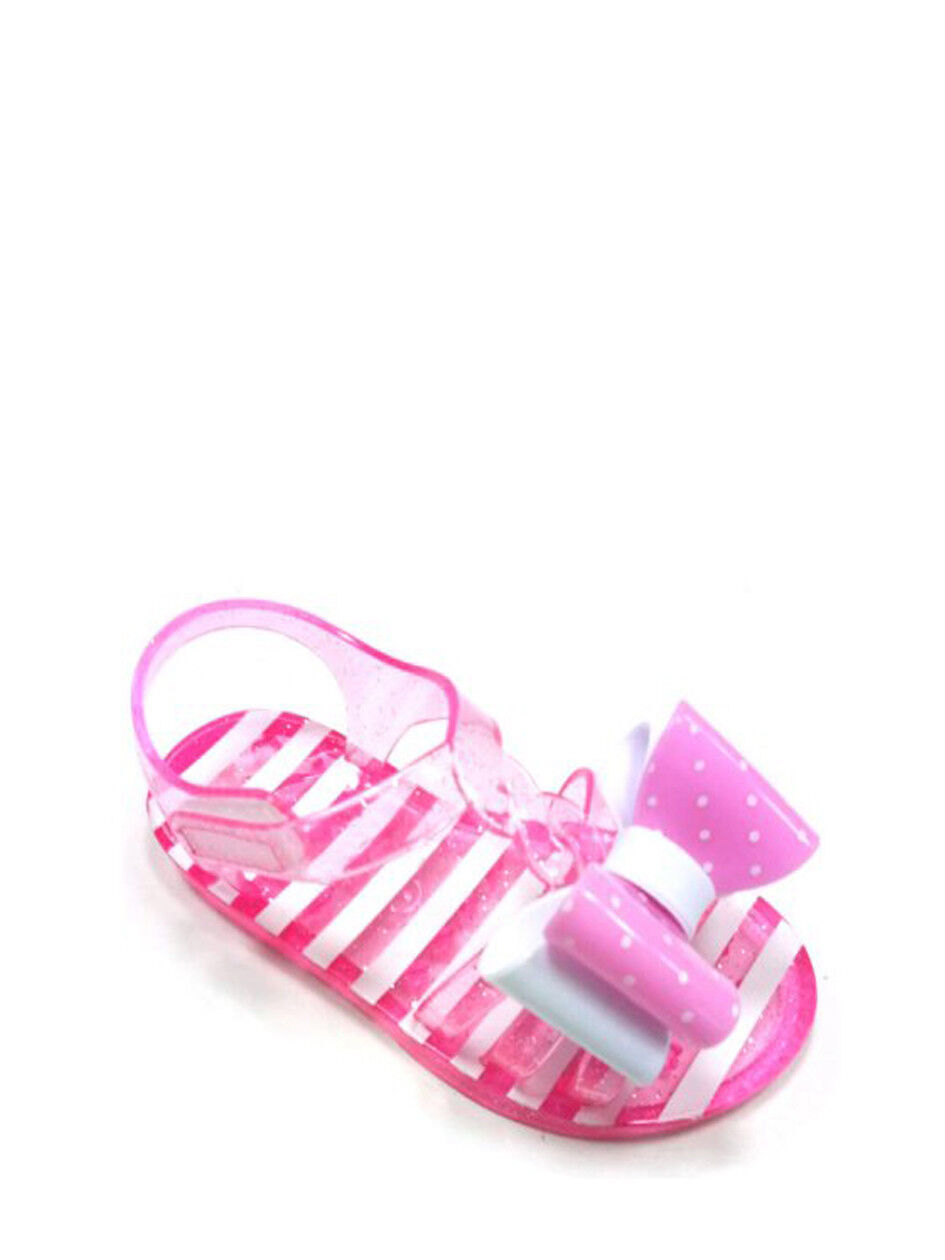 Wonder Nation Toddler Girls Sparkle Double Bow Jelly Sandals Pink Size 1... - $9.74
