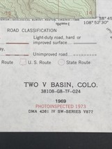 1973 Two V Basin Colorado CO Quadrangle Geological Survey Topo Map 22&quot;x2... - $9.49
