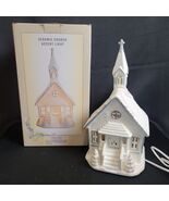 Cracker Barrel Ceramic Church Accent Light Christmas Village Glittered D... - €34,71 EUR